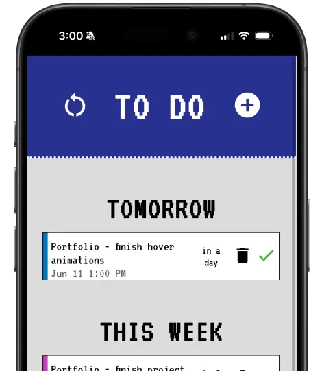 Rendering of Task Tracker app on iPhone